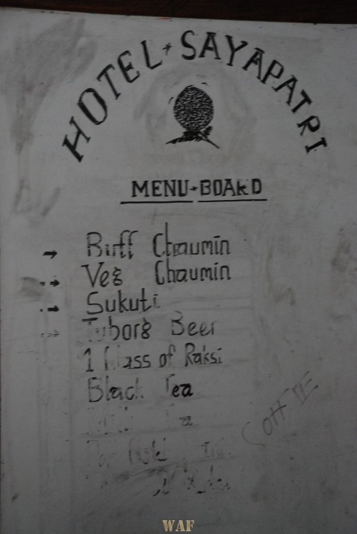 hotel menu