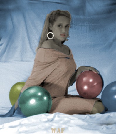 Janet, with balloons
