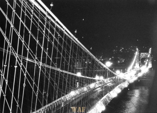 West Virginia Bridge at night
