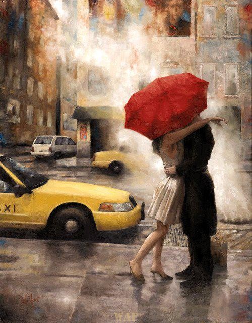 kissing in the rain..