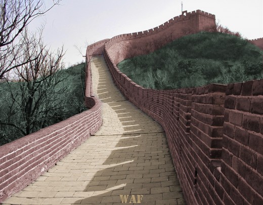 the Great Wall of China (photographed 60 miles outside of Beijing)