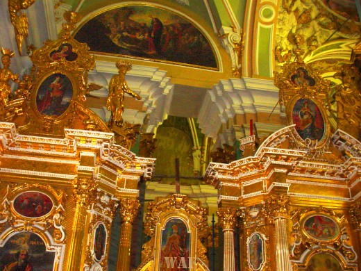 some of the ceiling interior of the St. Peter and Paul Cathedral in St. Petersburg Russia