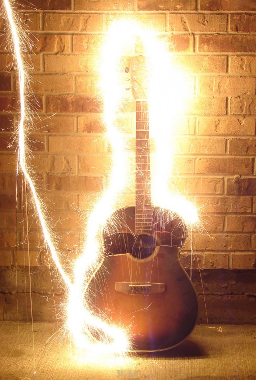Sparkler designs around a Guitar