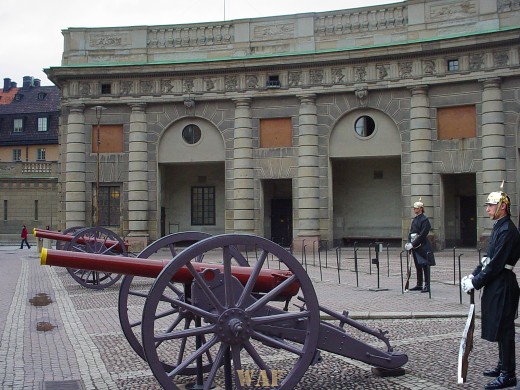 the Guards and Cannons in Stockholm, Sweden