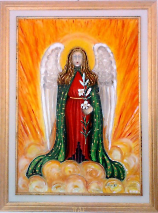  Angel with a lily –  Elisabetta Errani Emaldi’s painting