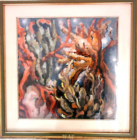  Seaweeds and corals in bottom sea - Elisabetta Errani Emaldi’s painting